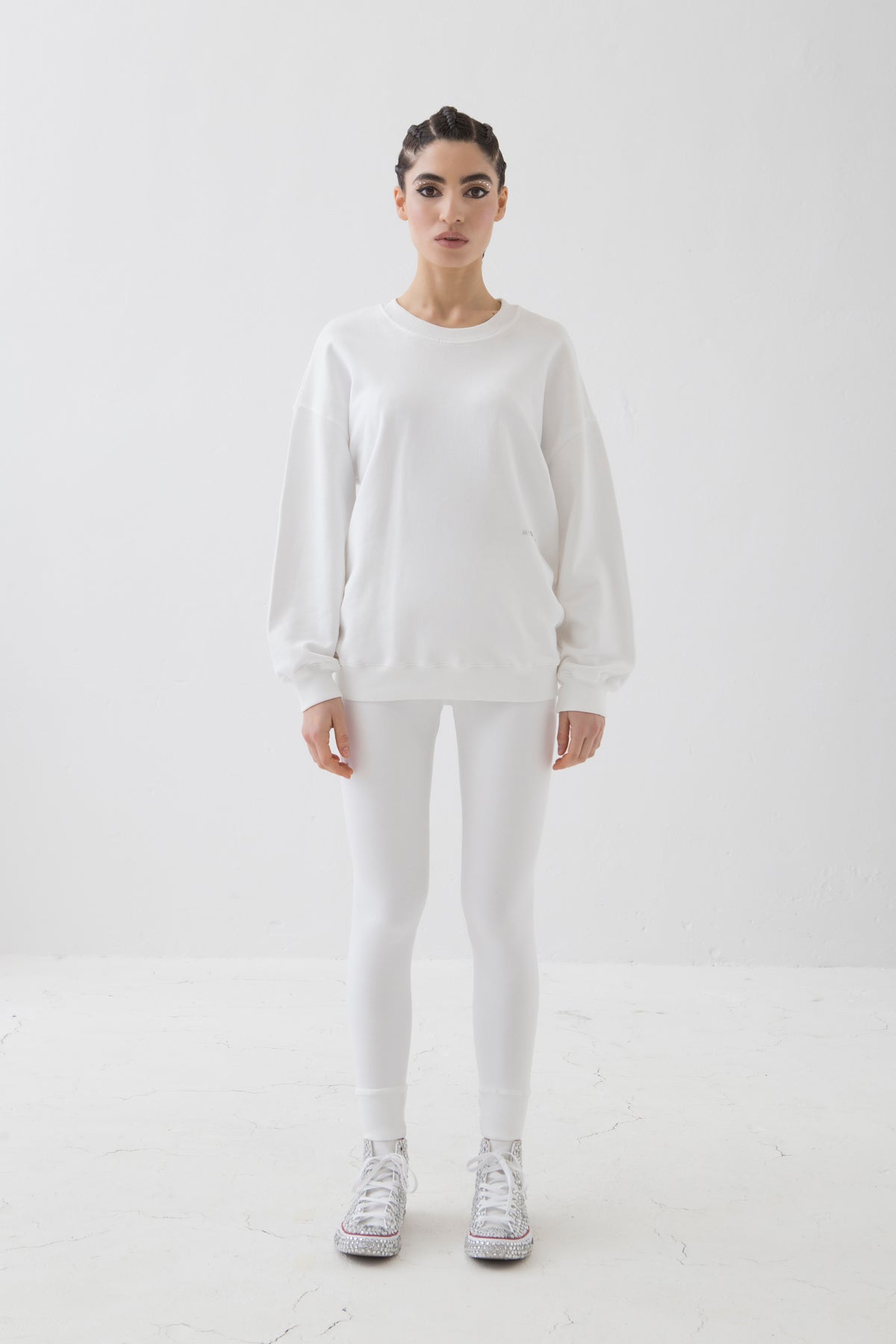 MYTRACKSUIT - FELPA GIROCOLLO/LEGGINGS BIANCO