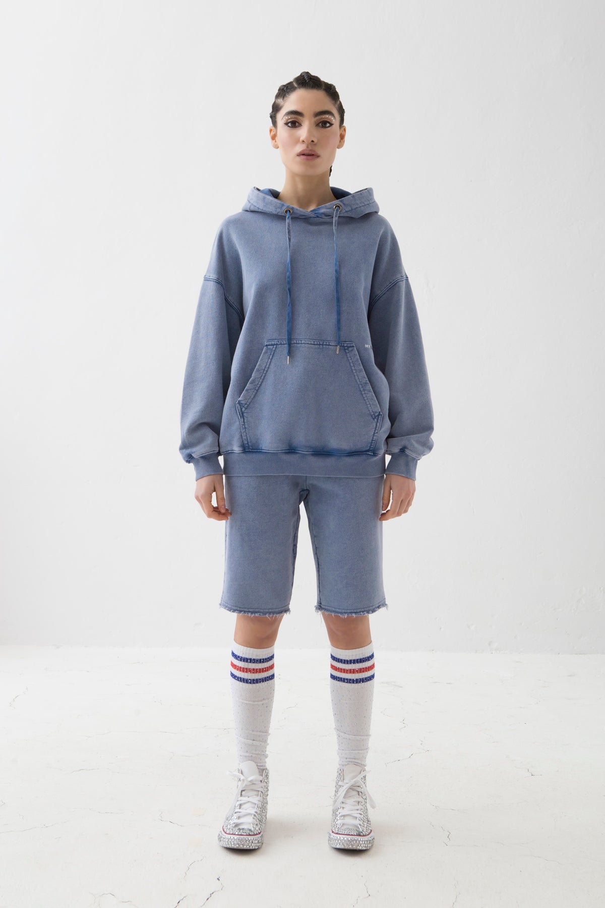 MYTRACKSUIT - HOODIE SWEATER / HIGH WAIST KNEE LENGHT PANTS BLUE