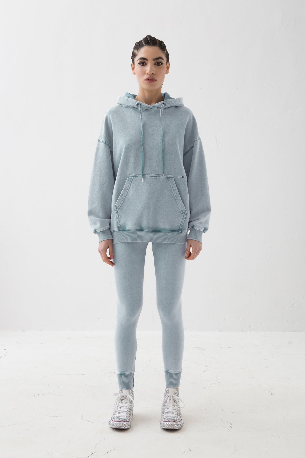 MYTRACKSUIT - FELPA CAPPUCCIO/LEGGINGS VERDE