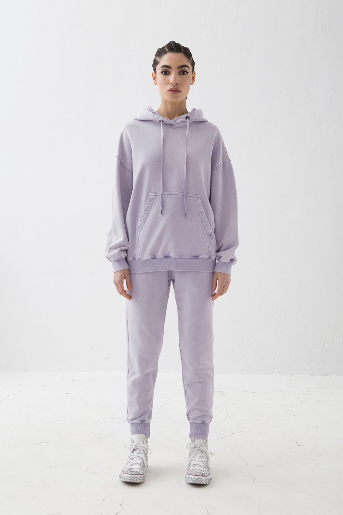 MYTRACKSUIT - HOODIE SWEATER / RIBBED BAND PANTS LILAC